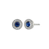 Add-A-Birthstone Sterling Silver Simulated Gemstone & Diamond Earrings
