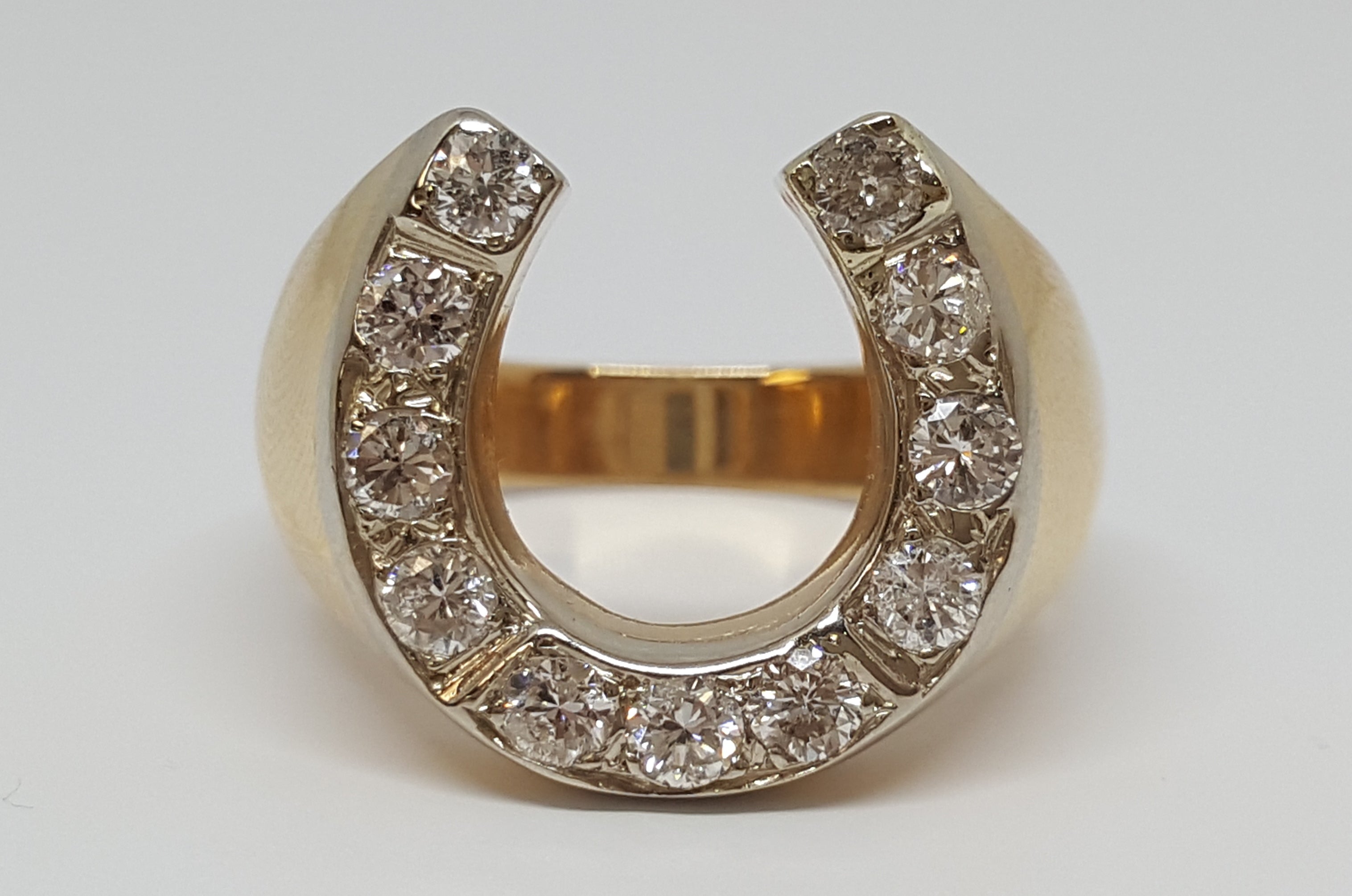 14k Yellow Gold 1 CTW Diamond Horse Shoe Ring   DGR-23280