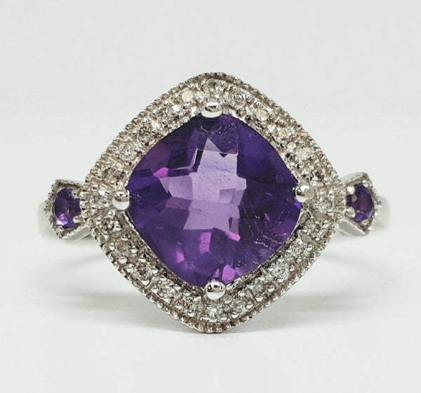 Amethyst herkimer diamond ring online 81/2