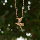 10k Rose Gold .05 CTW Diamond Dragonfly Pendant DPD-26707