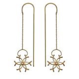 Sterling Silver Medallion Threader Horseshoe Earrings