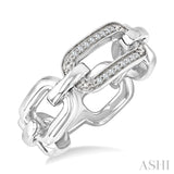 1/20 Ctw Bold Round Cut Diamond Paperclip Ring in Sterling Silver