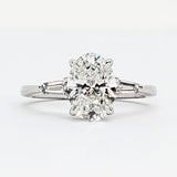 14k White Gold 2CTW Oval Lab Grown Diamond Ring-  DSR-23727