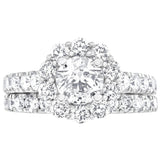 14k White Gold 3CTW Lab Grown Diamond Halo Ring & Band-  DBS-22918