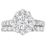 14k White Gold 3CTW Lab Grown Diamond Halo Ring & Band-  DBS-22917