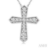 .15CTRD DM PETITE CROSS PD WG 10K-G+CH*