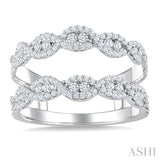 3/4 Ctw Round Cut Diamond Insert Ring in 14K White Gold