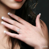3/4 Ctw Pear Shape Diamond Lovebright Ring in 14K White Gold