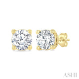 1/2 Ctw Round Cut Diamond Stud Earrings in 14K Yellow Gold