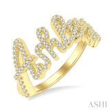 1/3 Ctw'Ashley' Script Name Round Cut Diamond Ring in 10K Yellow Gold