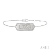 3/8 Ctw 'LISA' Nameplate Single Cut Diamond Bracelet in 10K White Gold