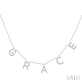 1/5 Ctw 'GRACE' Space Name Diamond Necklace in 10K White Gold