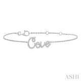 1/6 Ctw 'Cove' Script Name Round Cut Diamond Bracelet in 10K White Gold