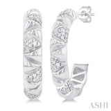 1/3 Ctw Art Deco Inspired Round Cut Diamond Fashion Half Hoop Earring in 10K White Gold