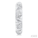 1/3 Ctw Art Deco Inspired Round Cut Diamond Fashion Half Hoop Earring in 10K White Gold