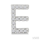 1/10 Ctw Initial 'E' Round Cut Diamond Earrings in 10K White Gold