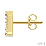 1/10 Ctw Initial 'J' Round Cut Diamond Earrings in 10K Yellow Gold