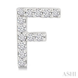 1/10 Ctw Initial 'F' Round Cut Diamond Earrings in 10K White Gold
