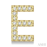 1/10 Ctw Initial 'E' Round Cut Diamond Earrings in 10K Yellow Gold