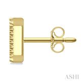 1/10 Ctw Initial 'Z' Round Cut Diamond Earrings in 10K Yellow Gold