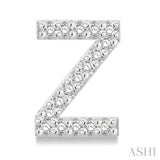 1/10 Ctw Initial 'Z' Round Cut Diamond Earrings in 10K White Gold