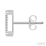 1/10 Ctw Initial 'Z' Round Cut Diamond Earrings in 10K White Gold