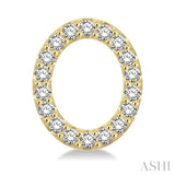 1/10 Ctw Initial 'O' Round Cut Diamond Earrings in 10K Yellow Gold