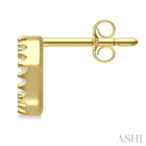 1/10 Ctw Initial 'O' Round Cut Diamond Earrings in 10K Yellow Gold