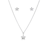 Sterling Silver .19CTW Lab Grown Star Diamond Pendant Set- DLB-10031