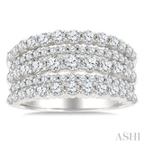 1 3/4 Ctw Round Cut Diamond Bold Fashion Band in 14K White Gold