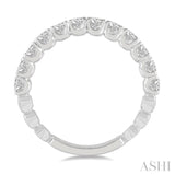 1 Ctw Round Cut Diamond Wedding Band in 14K White Gold