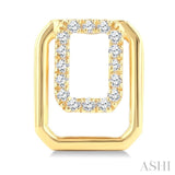 1/6 Ctw Nested Octagonal Frame Round Cut Golden Glow Diamond Fashion Drop Earrings in 10K Yellow Gold