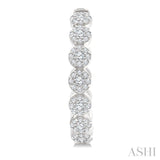 1/2 Ctw Cluster Round Cut Diamond Hoop Earring in 14K White Gold