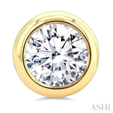 1 Ctw Bezel Set Round Cut Diamond Stud Earrings in 14K Yellow Gold