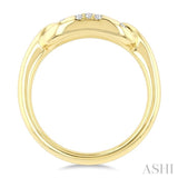 1/5 Ctw Round Cut Diamond Aeris Gold Paperclip Mosaic Ring in 10K Yellow Gold