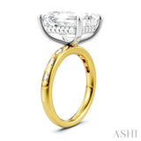 1/3 Ctw Emerald Shape Baguette and Round Cut Diamond Semi-Mount Engagement Ring in 14K Yellow and White Gold