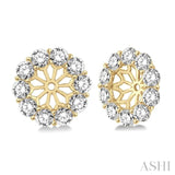 1 1/2 Ctw Round Cut Diamond Earrings Jacket in 14K Yellow Gold