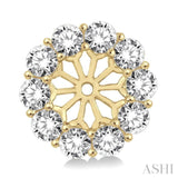 1 1/2 Ctw Round Cut Diamond Earrings Jacket in 14K Yellow Gold