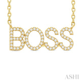 1/5 Ctw 'BOSS' Block Round Cut Diamond Necklace in 10K Yellow Gold