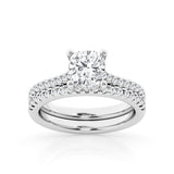 14k White Gold 2CTW Cushion Lab Grown Diamond Ring & Band-  DBS-22920