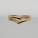 10K Gold Diamond V Ring - DWB-24745