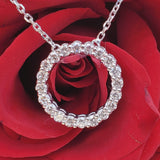 Sterling Silver 1 CTW Lab Diamond Circle Pendant DPD-27035