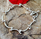Sterling Silver Ball/Bar Link Toggle Bracelet SSJ-13723