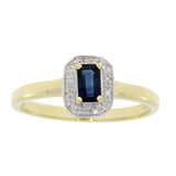 10K Yellow Gold Diamond & Blue Sapphire Ring DCR-24610