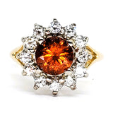 14k White Gold Diamond & Hessonite Garnet Ring DCR-24723