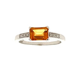 10K White Gold Diamond Citrine Ring DCR-24752