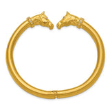 14k Solid Yellow Gold Diamond Horse Head Hinged Bracelet   DBR-23166