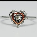 10k White & Rose Gold Diamond Heart Ring DFR-26037