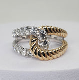 14K White & Yellow Gold Double Loop Ring DFR-26107