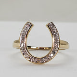 10k Yellow Gold Diamond Horse Shoe Ring DFR-26123